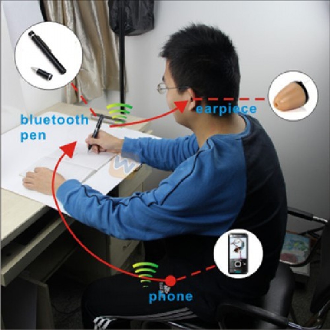 Микронаушник ручка Bluetooth
